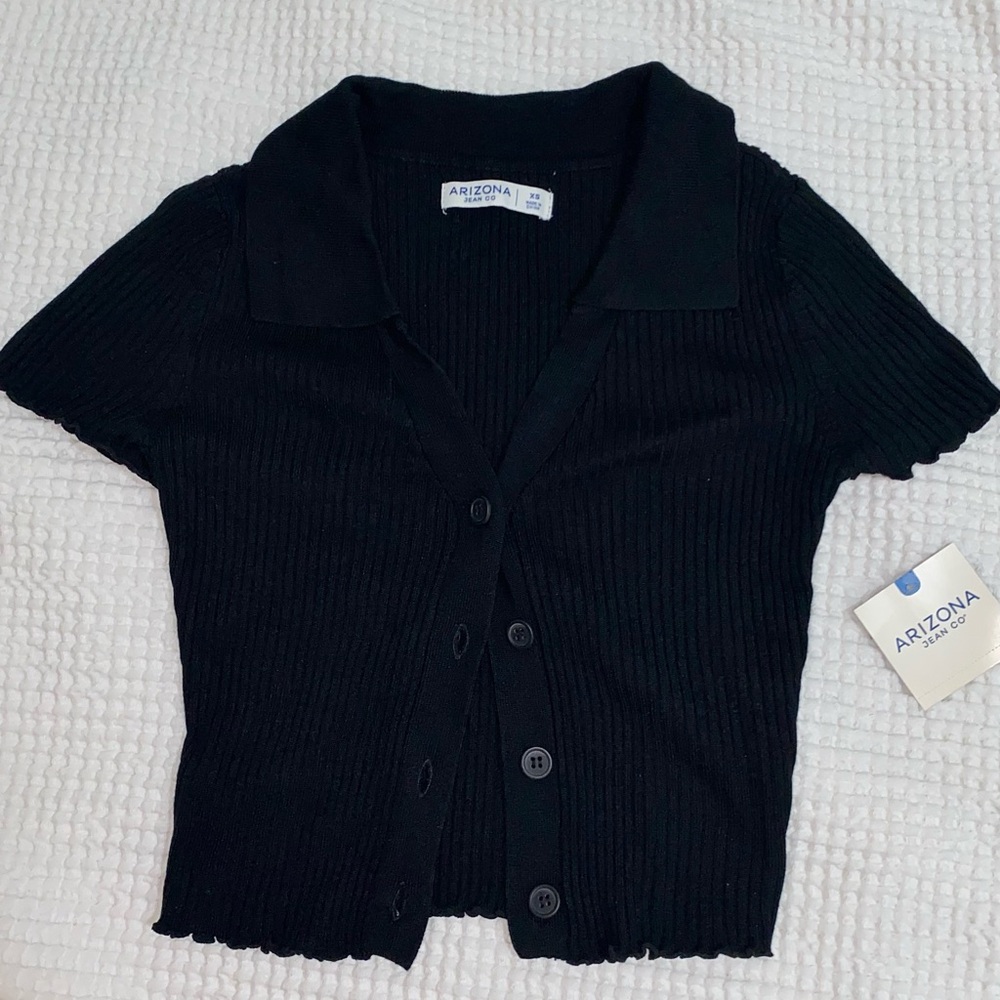 Arizona Black Ribbed Top